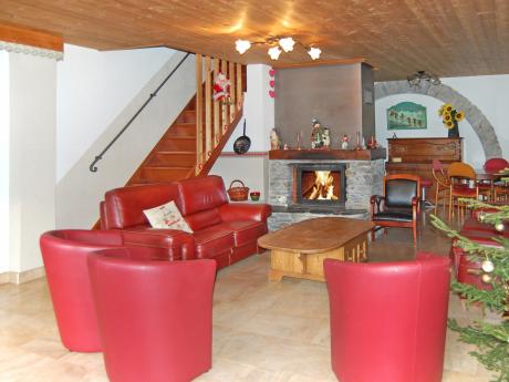 Chalet La Rossa Champagny - Wohnraum